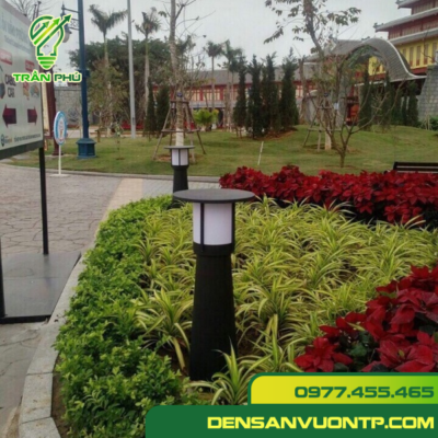 đèn trụ sân vườn nấm đầu bằng
